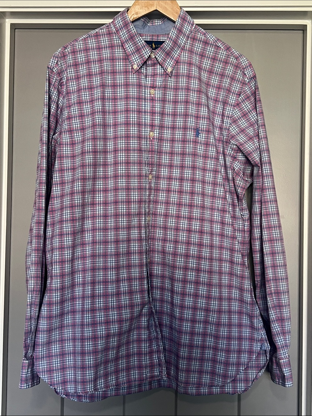Ralph Lauren Men's Plaid Button-Down Shirt - Slim Fit XL